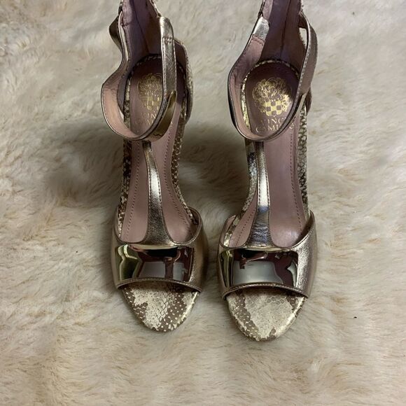 Vince Camuto Kipton Gold Snake Skin Heels size 8.5 - Picture 5 of 10